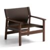 Kave home Fauteuil JAN - Donkerbruin Kave home Fauteuil JAN - Donkerbruin Leder / Massief Essenhout Donkerbruin