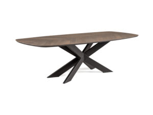 William winston Eetkamertafel FISHBONE - Grijs Eiken/Zwart Hout