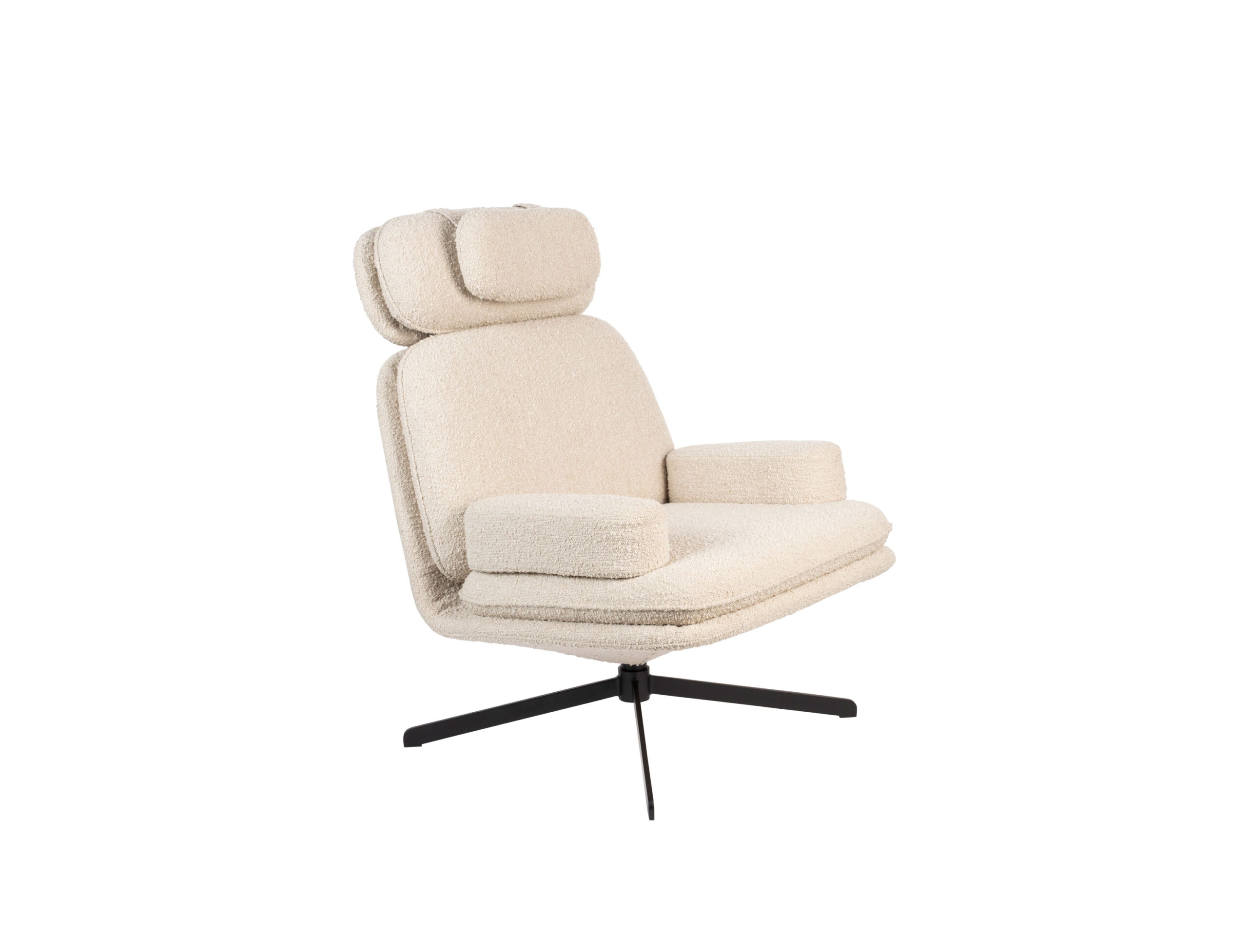 Zuiver Loungechair TYLER - Wit Zuiver Loungechair TYLER - Wit bouclé Wit