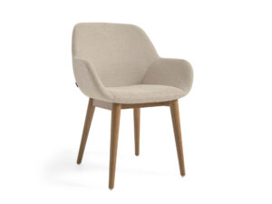 Kave home Armstoel KONNA - Beige/hout Beige