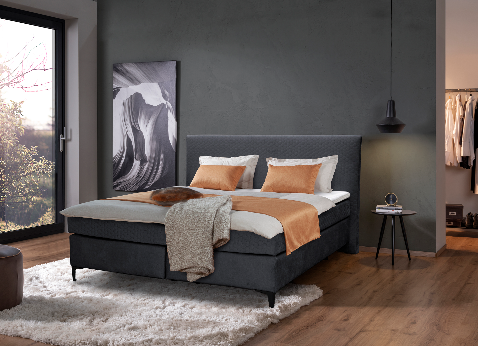 Richter young design Boxspring met matras en topper PAMIR - Grijs Richter young design Boxspring met matras en topper PAMIR - Grijs Grijs